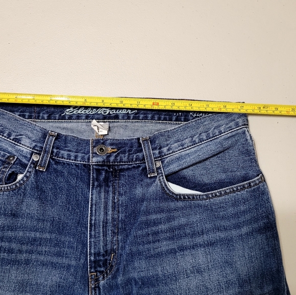 Eddie Bauer Jeans Men's 34X32 Blue Relaxed Fit 100% Cotton EUC - Picture 7 of 16